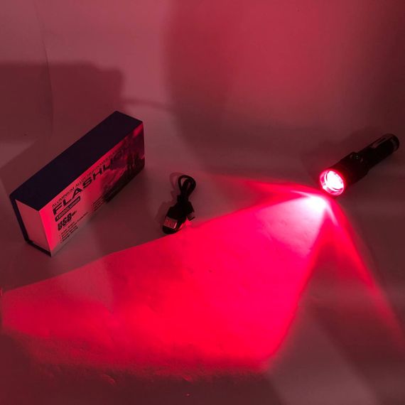 Компактний портативний ліхтар PLD-1812-T6 (red), Ліхтар із захистом від пилу Точковий ручний XL-39 | Зображення 6