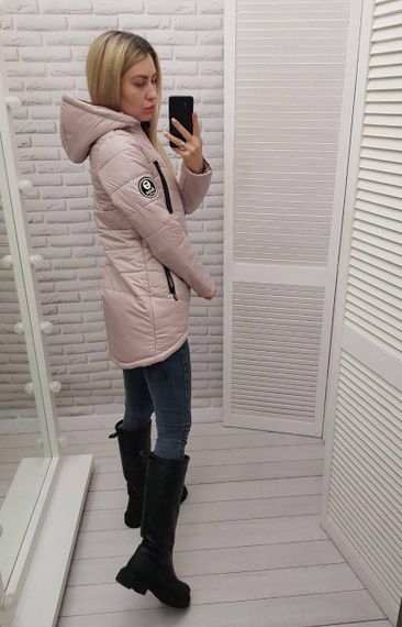 Елегантна жіноча парка, арт. 300, пудра | Зображення 5