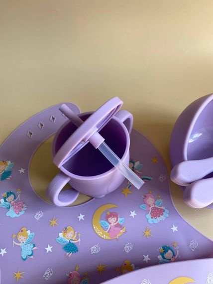 Набір дитячого силіконового посуду Краб Фіолетовий | Зображення 2