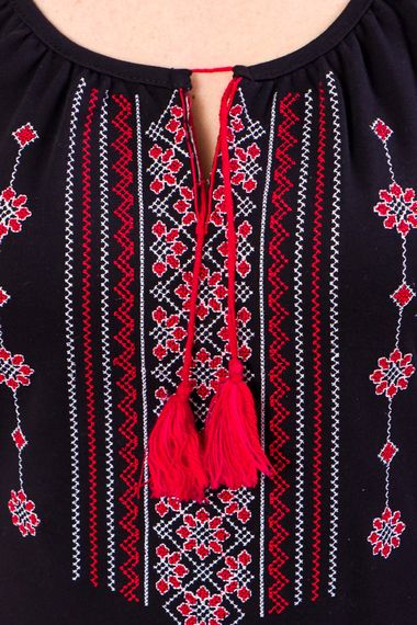 Вишиванка жіноча з коротким рукавом Носи своє 46 Чорний (p-661-49351) | Зображення 1