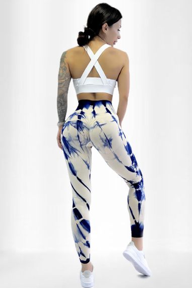 Лосіни пуш ап для фітнесу LILAFIT Біло-синій М (LFL000025) | Зображення 3