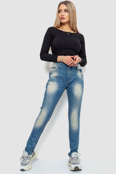 Джинси жіночі з потертостями, колір синій, 244RS05 | Зображення 1