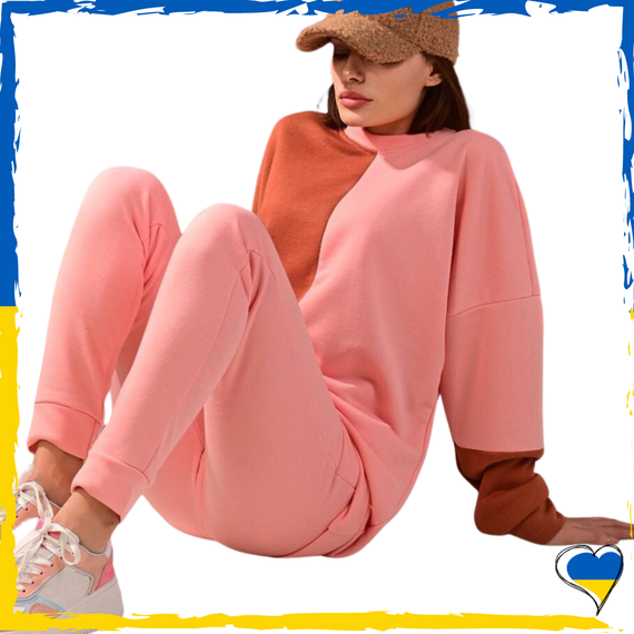 Костюм женский повседневный, спортивный. Костюм персиковый. M, L, Xl | Зображення 2