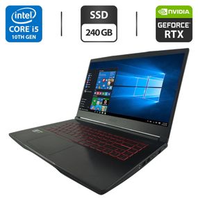 Ігровий ноутбук MSI MS-16W25 / 15.6" (1920x1080) IPS / Intel Core i5-10500H (6 (12) ядер по 2.5 - 4.5 GHz) / 16 GB DDR4 / 240 GB SSD SSD / nVidia GeForce RTX 3060, 6 GB GDDR6, 192-bit / WebCam б/в
