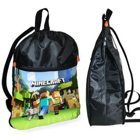Рюкзак-мешок для обуви,спортивной формы Майнкрафт "Minecraft" детская сумка для сменки с расширителем (01269)