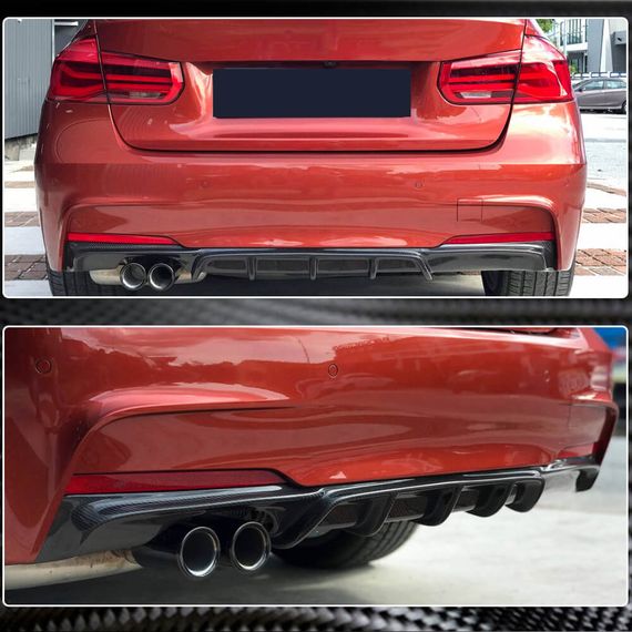 Дифузор заднього бампера V5 (для F30 M-Sport, Карбон) для BMW 3 серія F-30/31/34 2012-2019 рр | Зображення 2