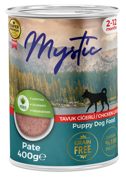 Вологий корм Mystic паштет з куркою та лівером для ЦУЦЕНЯТ конс 400г..