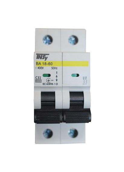 Автоматичний вимикач ВА18-60 2Р 32А 6кА х-ка C Ny95504736 | Зображення 1