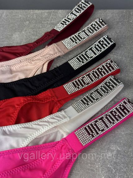 Комплект женских стрингов со стразами Victoria's Secret - 3 шт на выбор, трусики-стринги Виктория Сикрет | Зображення 4