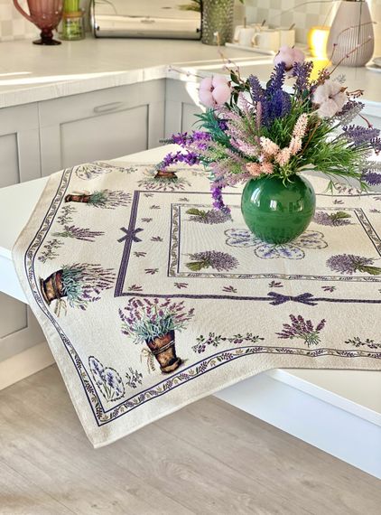 Скатертина гобеленова LILAC Limaso, 93x93, Квадратна, Повсякденний, Без люрексу, 60% поліестер, 24% бавовна, 16% акрил, Гобелен | Зображення 2