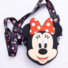 Дитяча силіконова сумка Мінні Маус 15×13×3 (см) через плече Чорна HP-55-9B