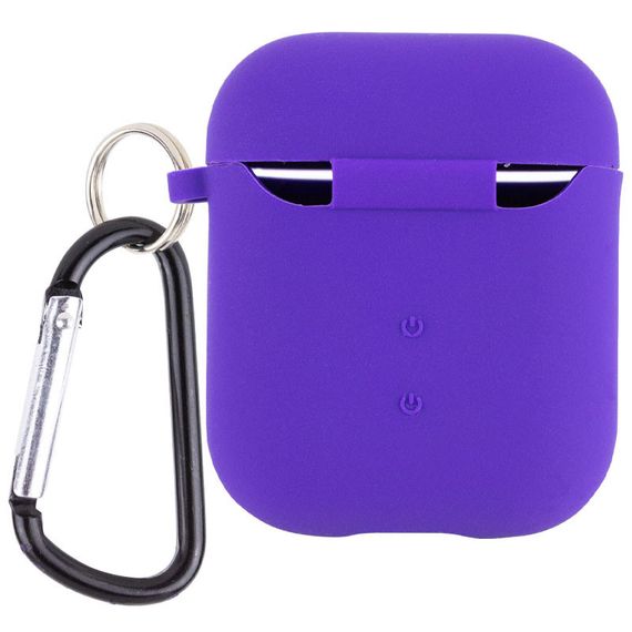 Силиконовый футляр с микрофиброй для наушников Airpods 1/2 Фиолетовый / Ultra Violet | Зображення 1