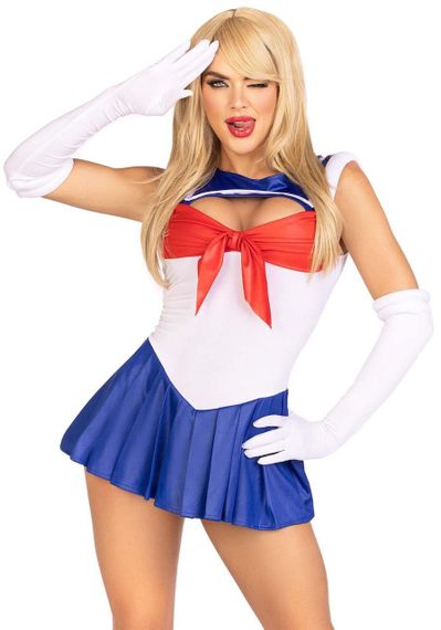 Еротичний костюм Сейлор Мун Leg Avenue Sexy Sailor S, сукня, рукавички, бант Sex Aura
