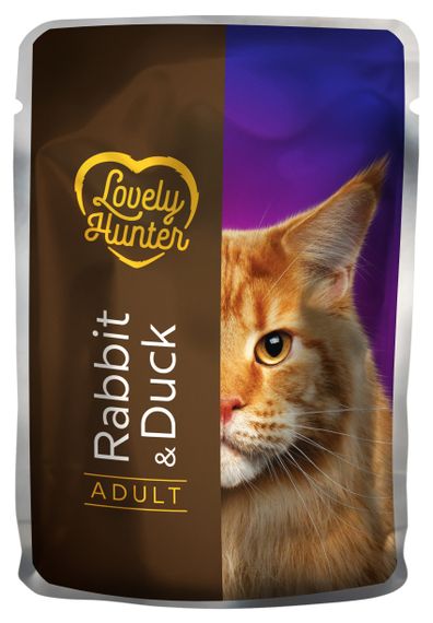 Корм Lovely Hunter Adult with Rabbit and Duck вологий з кроликом та качкою для дорослих котів 85 гр