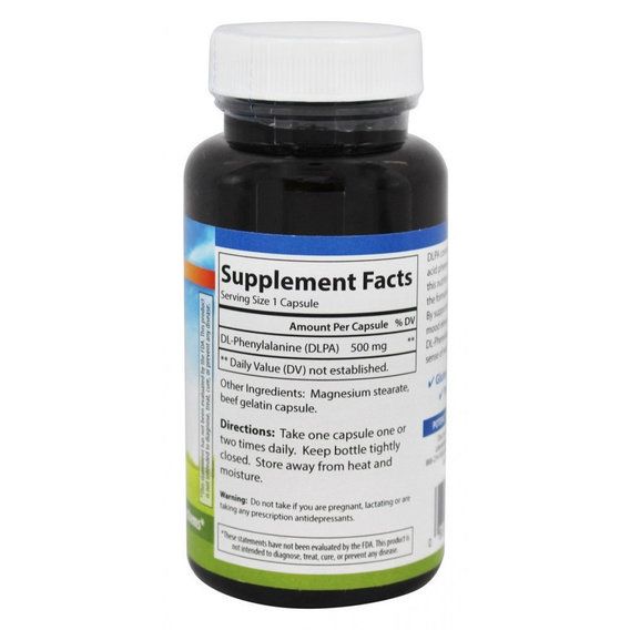 Фенілаланін Carlson Labs DLPA 500 mg 60 Caps | Зображення 1