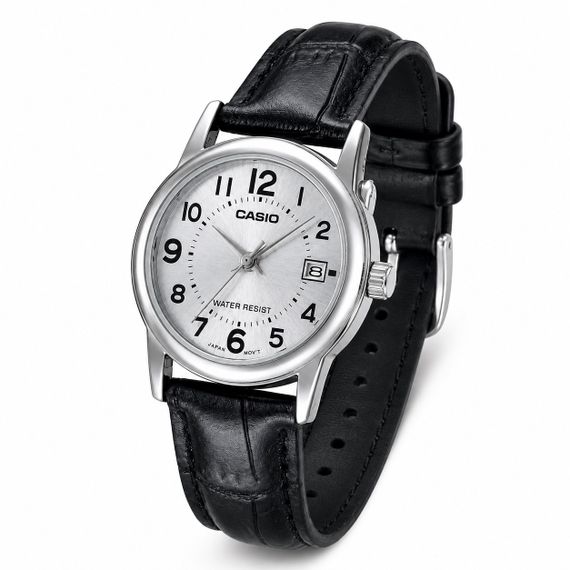 Жіночий годинник Casio LTP-V002L-7B з шкіряним ремінцем та індикацією дати