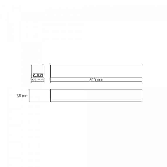 LED светильник линейный магистральный поворотный VIDEX BNL02 24W 0.6М 5000K 220V Black | Зображення 8