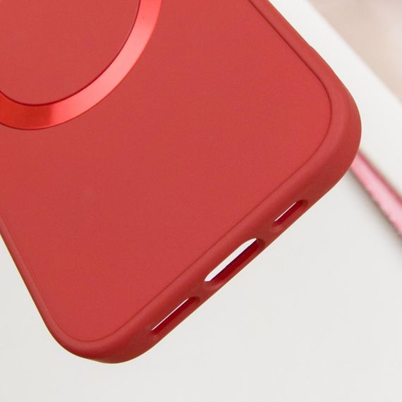 TPU чехол Bonbon Metal Style with MagSafe для Apple iPhone 16 (6.1") Красный / Red | Зображення 4