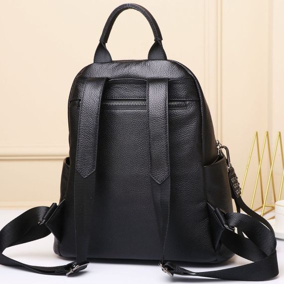 Жіночий класичний шкіряний рюкзак чорний міського типу 85378 | Зображення 9