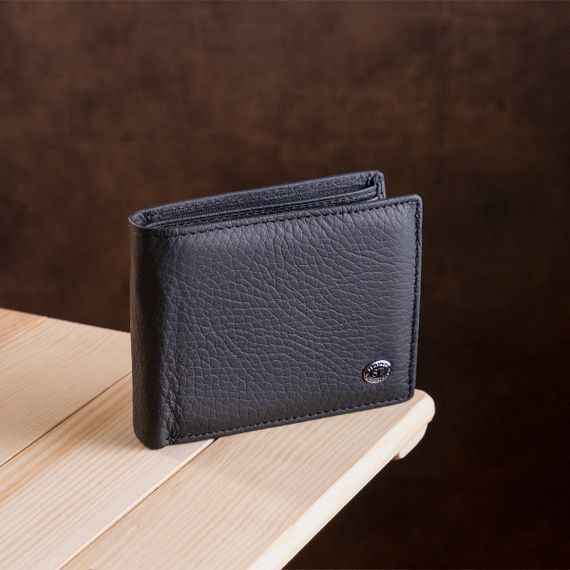 Мужской кошелек ST Leather 18327 (ST108) из натуральной кожи Черный | Зображення 6