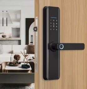 Дверний сенсорний замок з відбитком пальця,розумна біометрична дверна ручка, 4 способи відкриття
