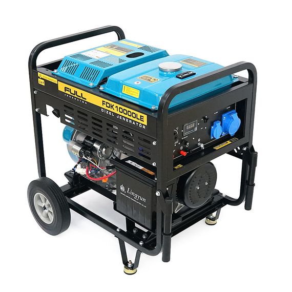 Дизельний генератор FULL FDK10000LE, 1-фазний 230V, 50Hz, 9.4kVA/7.5kW, бак 12,5 л, витрата 2 л/год, ручний/стартер (без АКБ),