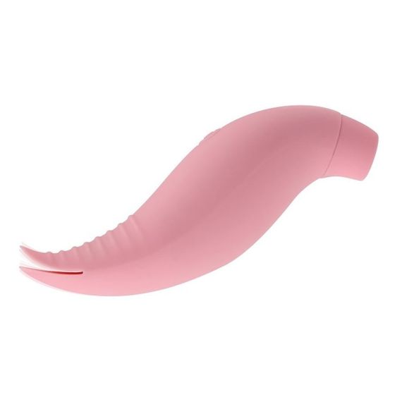 Вакуумный стимулятор клитора с вибрацией двухсторонний Chisa, розовый sexstyle | Зображення 1