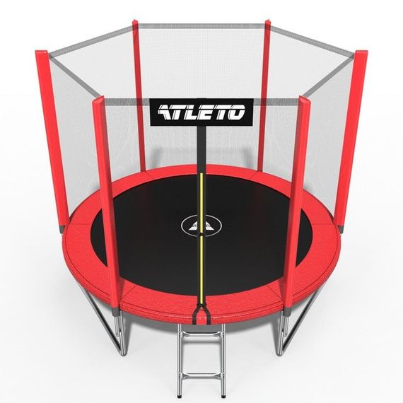 Батут дитячий Atleto 312 см із захисною сіткою та драбиною червоний для дому та дачі 42400474 | Зображення 1