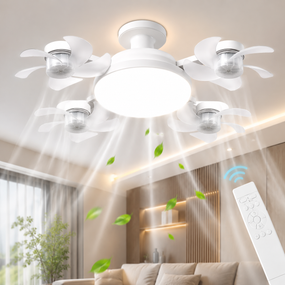 Светодиодная потолочная люстра-вентилятор AY1053 / LED лампа с вентилятором в патрон / Потолочный светильник-вентилятор