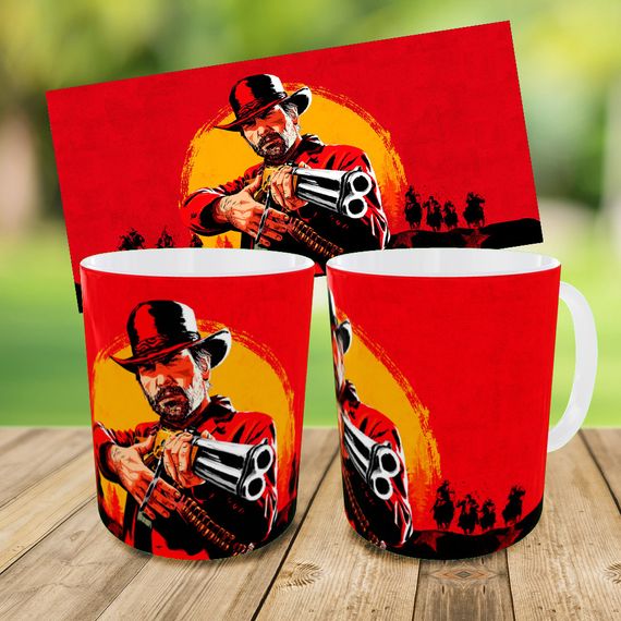 Набор детский "RDR" Red Dead Redemption 2 рюкзак 36х27см сумка-бананка,кружка с принтом для мальчика (01635) | Зображення 8