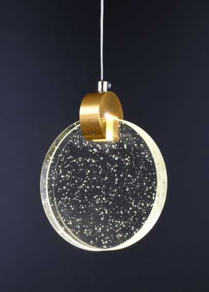 Люстра світлодіодна підвісна LED світильник для квартири на стелю лед 26503 Золото 35-180х10х15 см. | Зображення 1