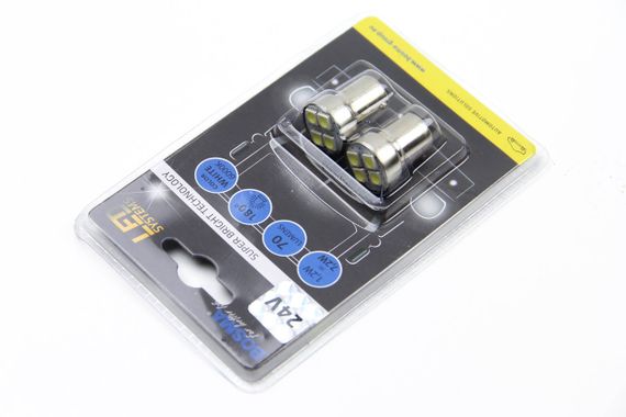 Автолампа BA15S LED 24V 4XSMD 5050 LED WHITE Упаковка 2шт, BOSMA (5417) | Зображення 1