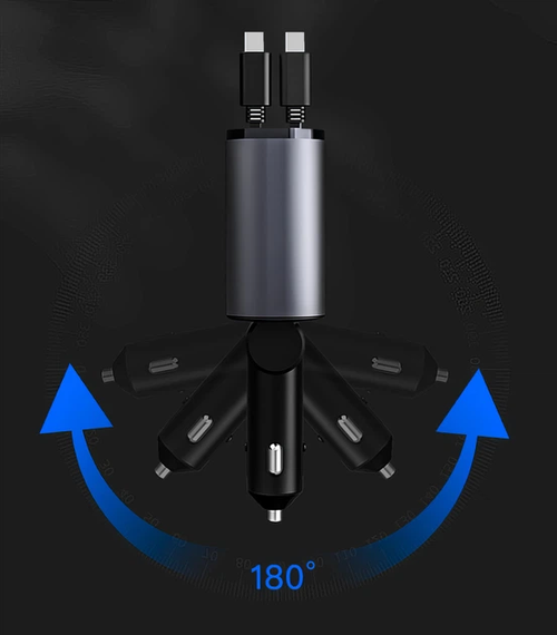 Автомобільний зарядний пристрій із швидкою зарядкою 4в1 Lightning / Type-C / USB | Зображення 2