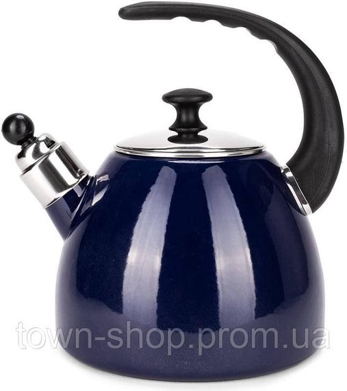 Чайник эмалированный Kamille "Boiling Water" 2.5л со свистком, индукционный, синий KM-1040D