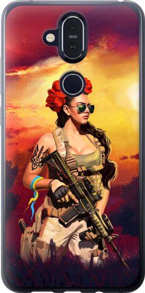 Чехол на Nokia 8.1 Украинка с оружием "5316u-1620-17620"