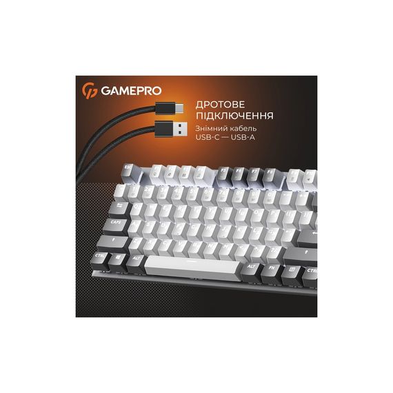 Клавіатура GamePro Genesis Metallic MK144G Outemu Red Switch USB UA Gray (MK144G) | Зображення 7