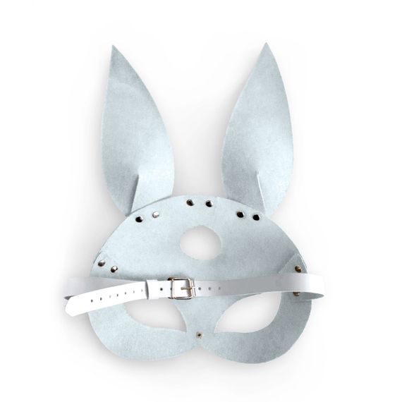 Шкіряна маска Зайчика Art of Sex - Bunny mask, колір Білий | Зображення 3