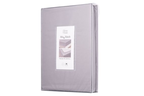 Простирадло на резинці Ardesto Mix&Match, 160х200+30см, 100% бавовна, сатин, сірий (ART1620FSD)