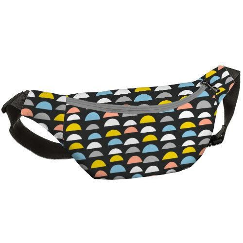 Сумка на пояс бананка Bumbag Разноцветные горбики на чёрном фоне 27x16 см (BB_20J017_SE) | Зображення 2
