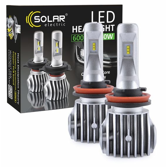8611 SOLAR LED H11 CANBUS 12/24V 6500K 6000Lm 50W Cree Chip 1860