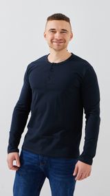 Лонгслів однотонний чоловічий GENUA G01211-0001 L Темно-синій shop (2000999474088)