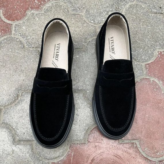 Замшеві чоловічі туфлі на чорні підошві 47 розмір | Зображення 1