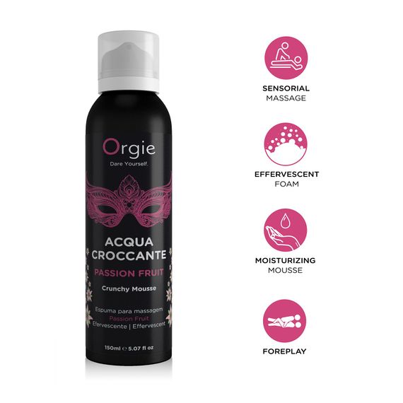 Массажная пенка Orgie – Acqua Croccante Passion Fruit (150 мл), эффект лопающихся пузырьков | Зображення 2
