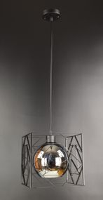 Люстра підвісна LOFT на 1 лампочку 25876 Чорний 35-90х24х34 см.