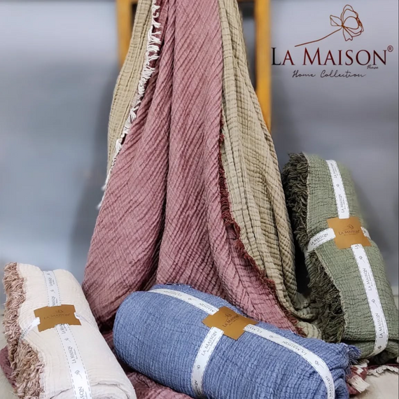 Муслиновое покрывало La Maison 230×240 Selin Gul - Bej | Зображення 4