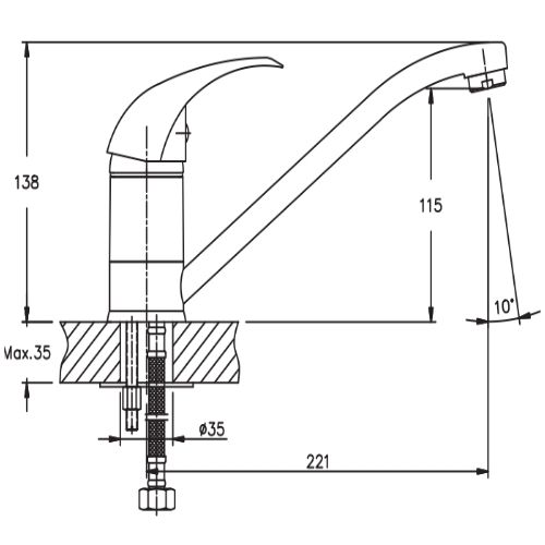 Змішувач для кухні Haiba PREMIERE 004 HB0347 | Зображення 1