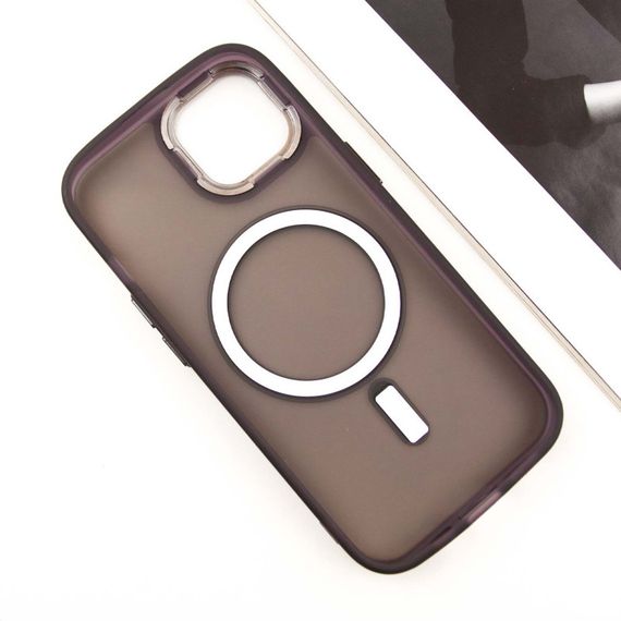 Чехол TPU+PC Lily with MagSafe для Apple iPhone 15 (6.1") Dark Purple | Зображення 3