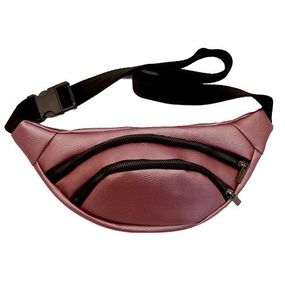 Сумка поясная бананка 4Profi с эко кожи бордовый с двумя отделениями 21446