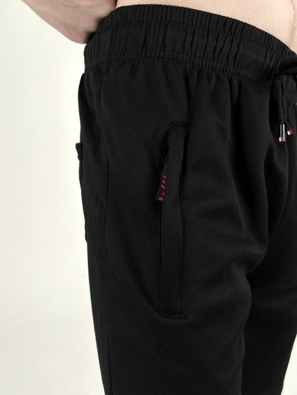 Мужские свободные трикотажные шорты до колен SA396 цвет черный, размер 46/48 | Зображення 1