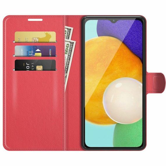 Чохол книжка з кишенями для карт на Samsung Galaxy A04s колір Червоний | Зображення 2